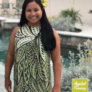 Hawaiian dress women - Polynesian dress - Green brown tiki dress XS-2XL